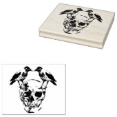 Il teschio e i corvi della corona rubberstempel (Gestempeld)