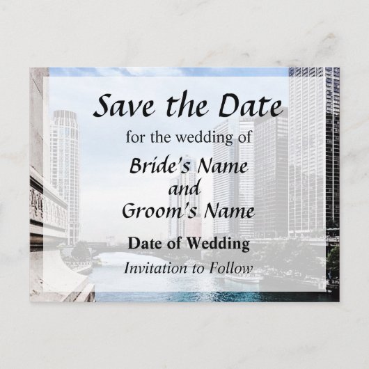 IL - Uitzicht van de Brug van Michigan Avenue spar Aankondigingskaart (Voorkant)