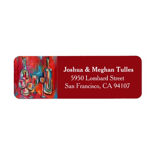 Il Vino Rode Wijn Flessen en glazen Etiket (Voorkant)