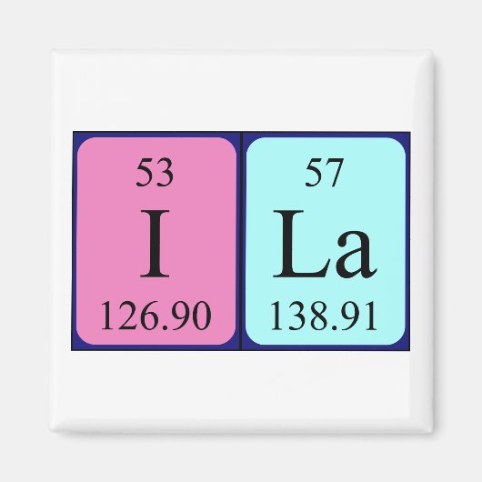 Ila periodieke table name magnet (Voorkant)