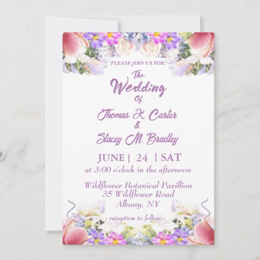 Ilac Wildflower Romantische Huwelijksuitnodigingen Save The Date (Voorkant)