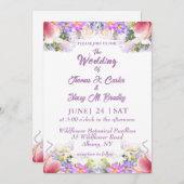 Ilac Wildflower Romantische Huwelijksuitnodigingen Save The Date (Voorkant / Achterkant)