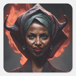 Ilan Omar Shows HAAR Duizelpaarden Vierkante Sticker