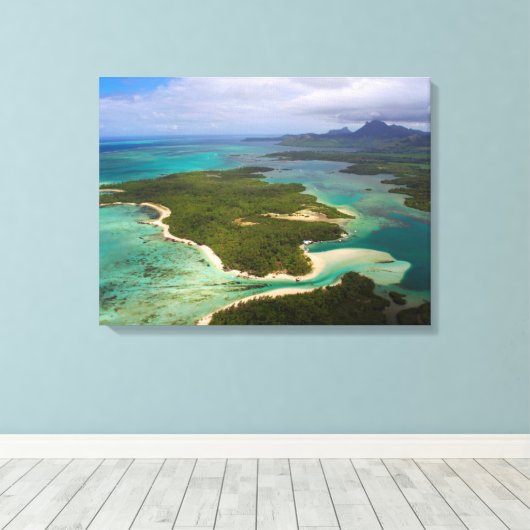 Ile Aux Cerfs, Mauritius Canvas Afdruk (Insitu (Houten vloer))