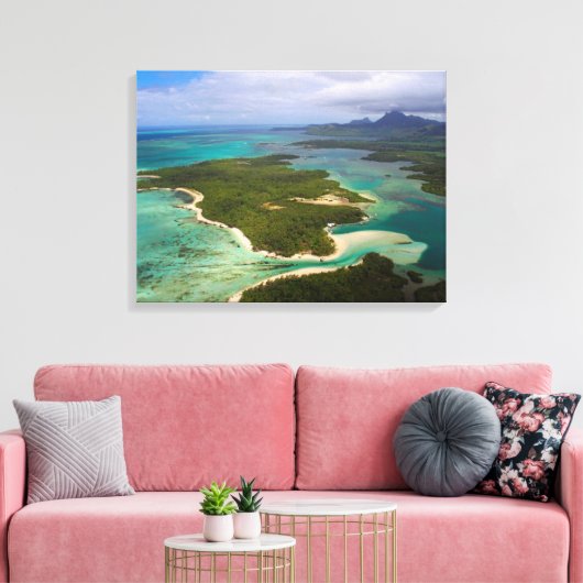 Ile Aux Cerfs, Mauritius Canvas Afdruk (Insitu (Woonkamer))