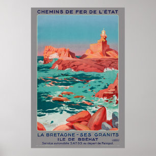 Ile de Bréhat France Vintage Poster 1930