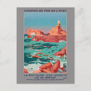 Ile de Bréhat France Vintage Poster 1930 Briefkaart