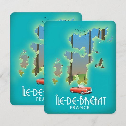 Ile-de-Bréhat, frankrijk, reisposter (Voorkant / Achterkant)