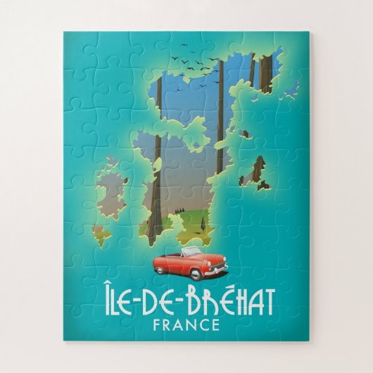 Île-de-Bréhat, Frankrijk vintage stijl reisposter Legpuzzel (Verticaal)