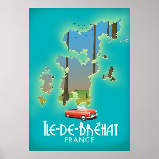 Île-de-Bréhat, Frankrijk vintage stijl reisposter Poster (Voorkant)