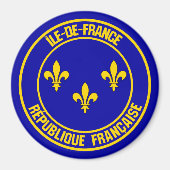 Île-de-France Round Emblem Magneet (Voorkant)
