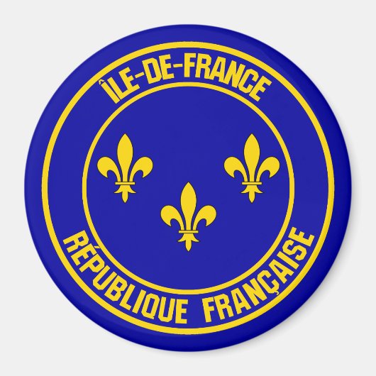 Île-de-France Round Emblem Magneet (Voorkant)