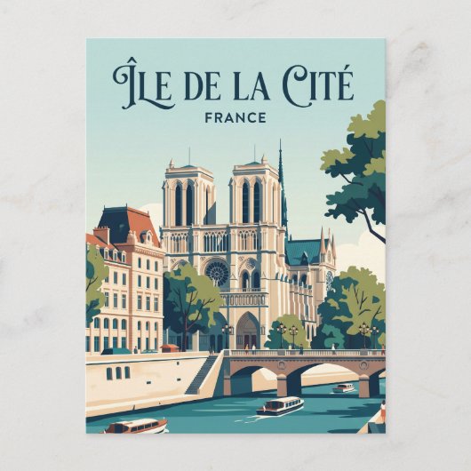 Île de la Cité Frankrijk Briefkaart (Voorkant)