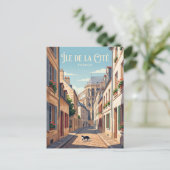 Île de la Cité Frankrijk Briefkaart (Staand voorkant)