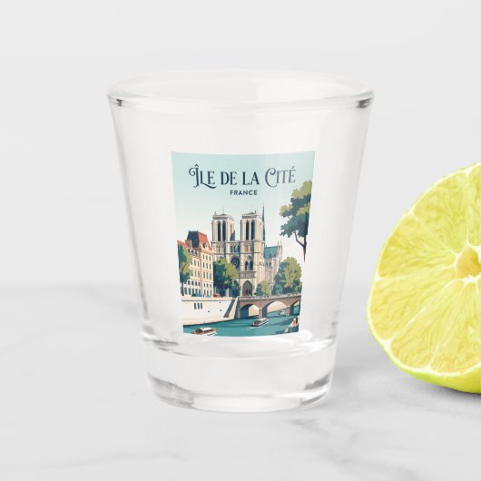 Île de la Cité Frankrijk Shot Glas (Voorkant)