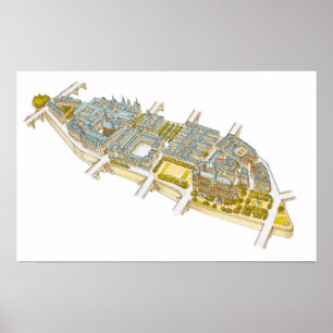 Ile-de-la-Cite. Parijs Frankrijk Poster