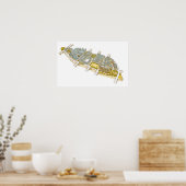 Ile-de-la-Cite. Parijs Frankrijk Poster (Keuken)