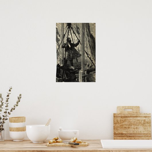 Ile Mysterieuse, Jules Verne The Mysterious Island Poster (Keuken)