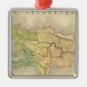 Ile St. Domingue of Haiti Metalen Ornament