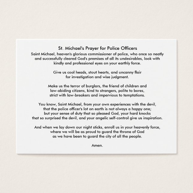 ILEFSA, Inc doorverwijzing / St Michael's Prayer K Visitekaartje (Voorkant)