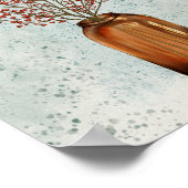 Ilex Berries in een Vase-Poster Poster (Hoek)