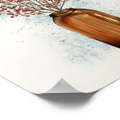 Ilex Berries in een Vase-Poster Poster (Hoek)