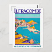 Ilfracombe, Devon Coast, Aareal uitzicht, vintage Briefkaart (Voorkant / Achterkant)