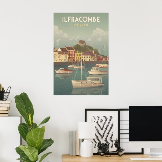 Ilfracombe Devon Reisposter Poster (Thuiskantoor)