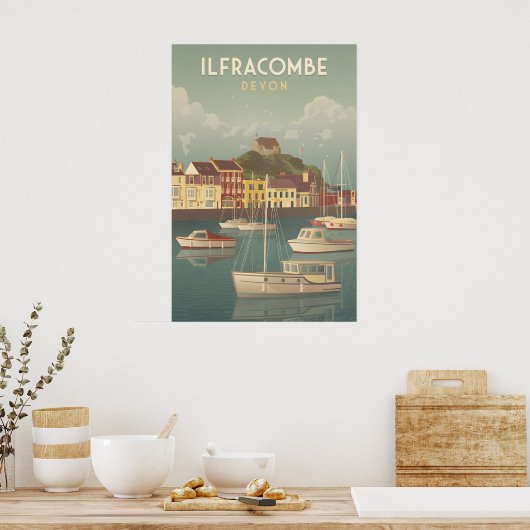 Ilfracombe Devon Reisposter Poster (Keuken)
