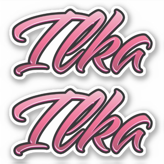 Ilka faded pink Aufkleber Sticker Stickerset (Voorkant)