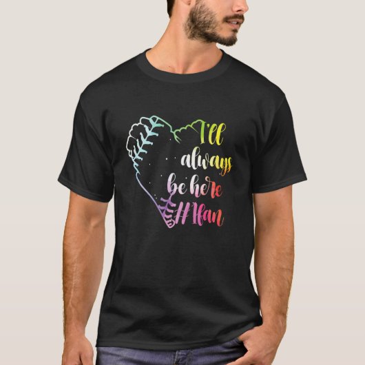 I'll Always Be Here 1 Fan Tie Dye Softball Heart 6 T-shirt (Voorkant)