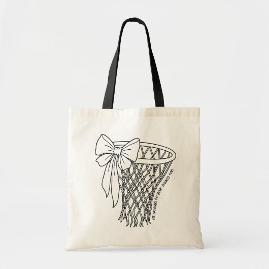 I'll Always Be Your Biggest Fan Basketball Bow Tote Bag (Voorkant)
