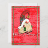 I'll Be Gnome for Christmas Flat Holiday Card  Feestdagenkaart (Voorkant)