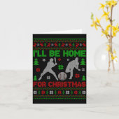 I'll Be Home For Christmas Baseball Funny Ugly Xma Kaart (Gele Bloem)