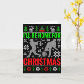 I'll Be Home For Christmas Baseball Funny Xmas  Kaart (Gele Bloem)