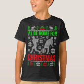 I'll Be Home For Christmas Baseball Funny Xmas  T-shirt (Voorkant)