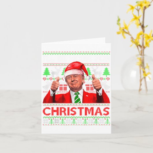 Ill Be Home For Christmas Santa Trump Xmas Pajama  Kaart (Gele Bloem)