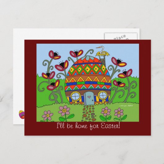 I'll be Home for Easter! Feestdagenkaart (Voorkant / Achterkant)