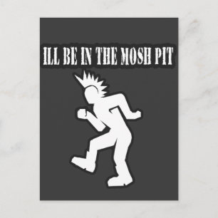 ILL BE IN MOSH PIT punk rockjongens bij meisjes Briefkaart