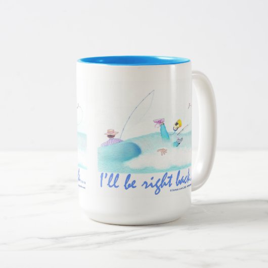 I'll Be Right Back  Tweekleurige Koffiemok (Voorkant rechts)