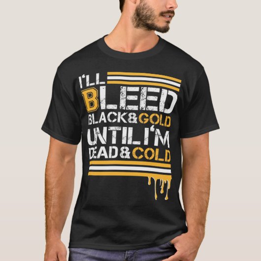 Ill Bleed Black & Gold tot ik dood en koud ben T-shirt (Voorkant)