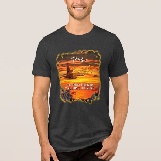 I'll bring the wine Sunset 2584 Tri-Blend Shirt (Voorkant)