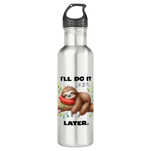 I'll Do It Later Sloth Waterfles (Voorkant)