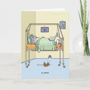 Ill Gatto Get Well Card Kaart