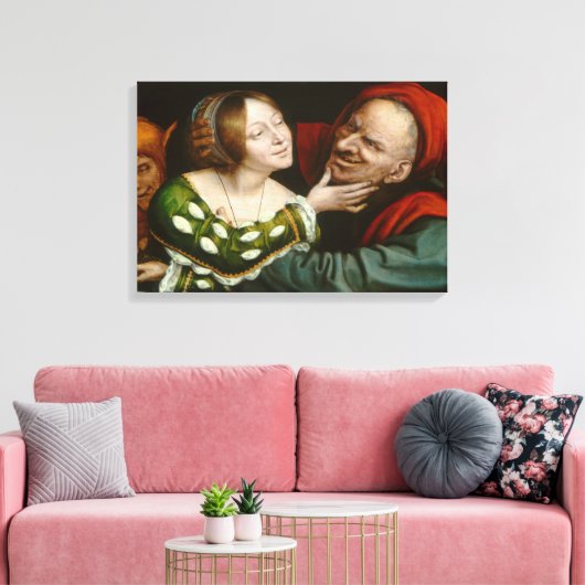 Ill-Matched Lovers (door Massys van Quentin) Canvas Afdruk (Insitu (Woonkamer))