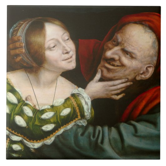 Ill-Matched Lovers (door Massys van Quentin) Tegeltje (Voorkant)