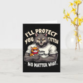 Ill Protect You Kitten Alpha Wolf Grappige quote z Kaart (Gele Bloem)