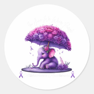 Ill Remember For You Paarse olifant Heimers Aware Ronde Sticker
