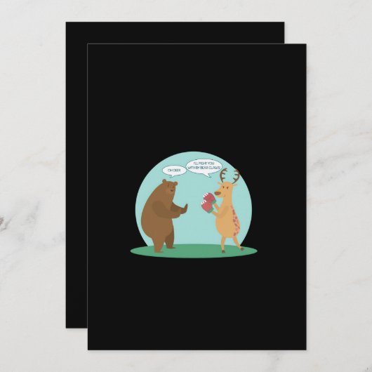I'll With My Bear Hands Oh Deer Funny Creative Sty Feestdagenkaart (Voorkant / Achterkant)