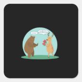 I'll With My Bear Hands Oh Deer Funny Creative Sty Vierkante Sticker (Voorkant)